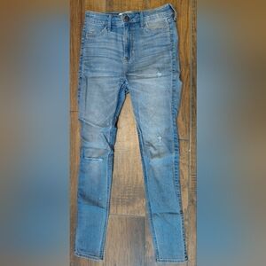 Hollister High Rise Super Skinny Blue Jeans Juniors Size 00S